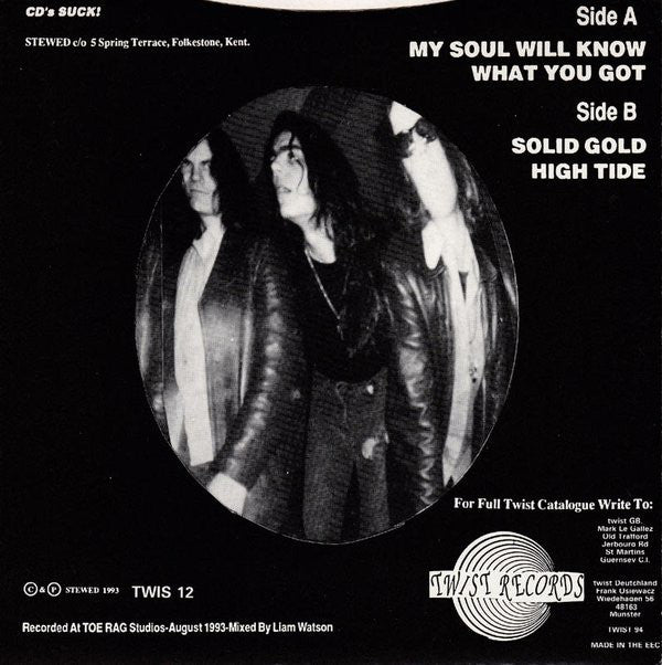 Stewed- Heavenly Blues 7” ~NINE POUND HAMMER! - Twist - Dead Beat Records - 2