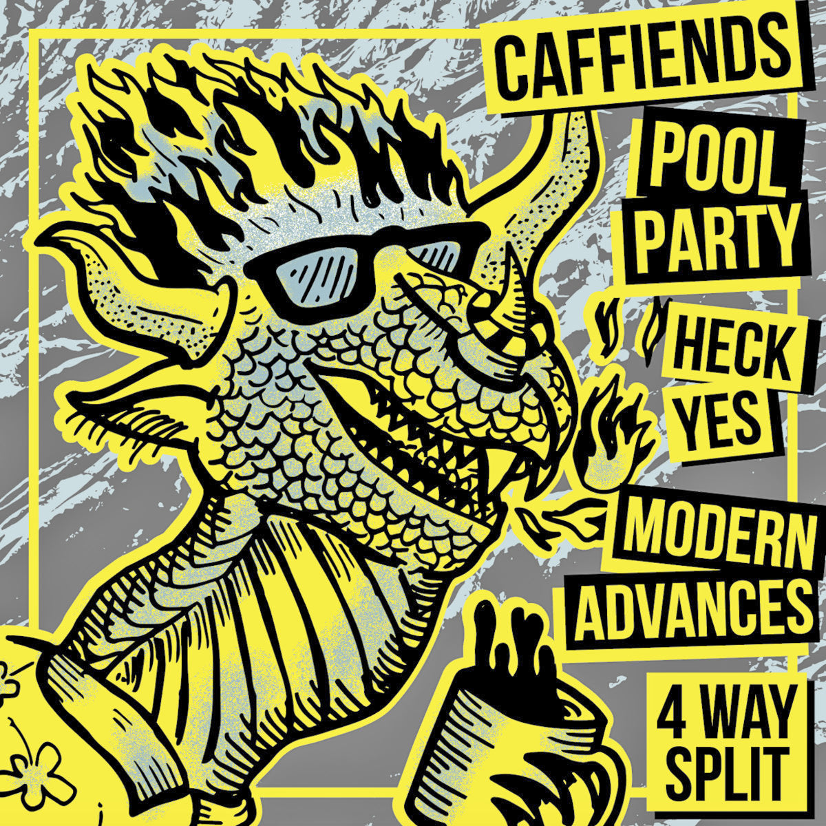Caffiends / Pool Party / Heck Yes / Modern Advances - 4 Way Split LP