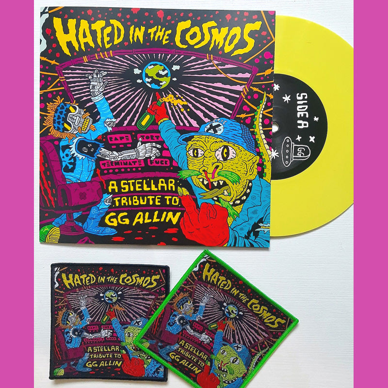 V/A - Hated in the Cosmos: A Tribute To GG Allin 7” ~RARE YELLOW WAX + WOVEN PATCH!