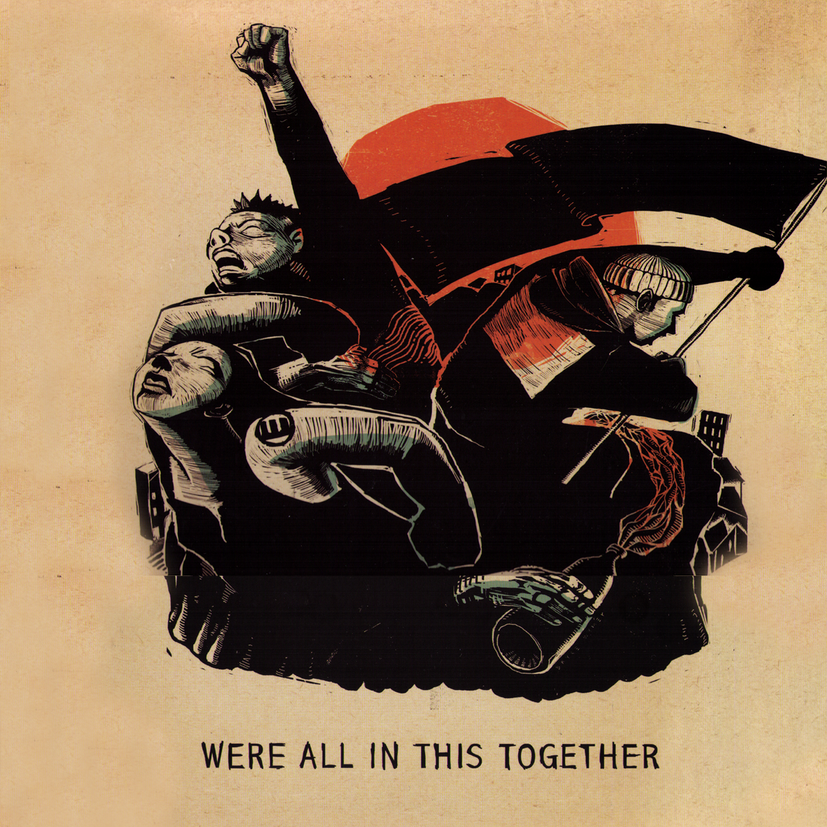 V/A- We’re All In This Together LP W/ MDC PLUS PATCH + STENCIL!