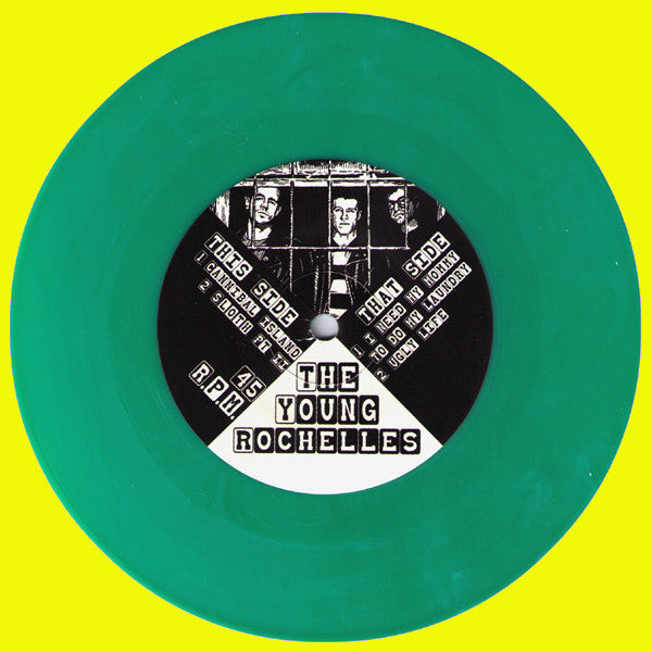 The Young Rochelles- Cannibal Island 7” ~GREEN WAX LTD TO 100! - Jolly Ronnie - Dead Beat Records - 2